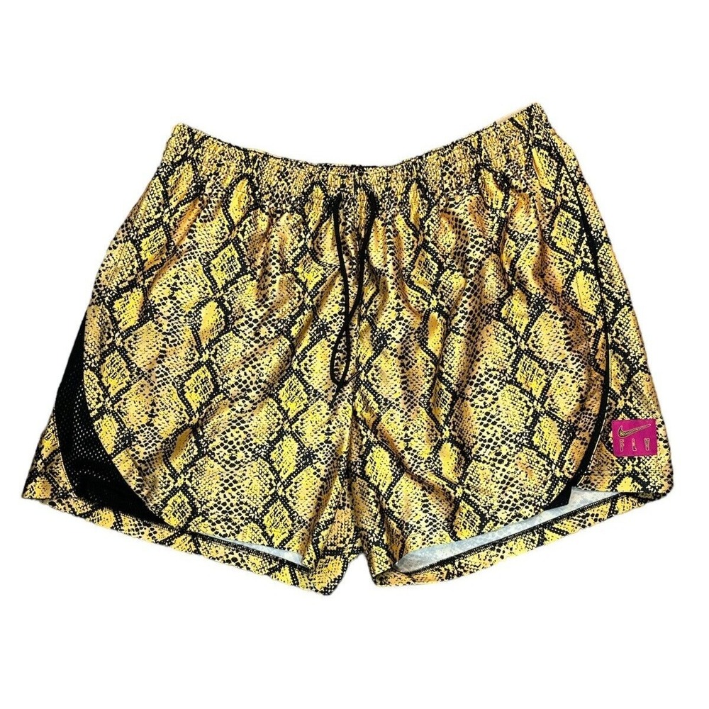 Nike Basketball Shorts Women's 2XL XXL Gold & Black Snake Print Rebel Fly